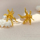 925 Silver Needle Simulated Pearl Flower Earrings for Women