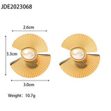 Youthway Stainless Steel Oval Pearl Earrings