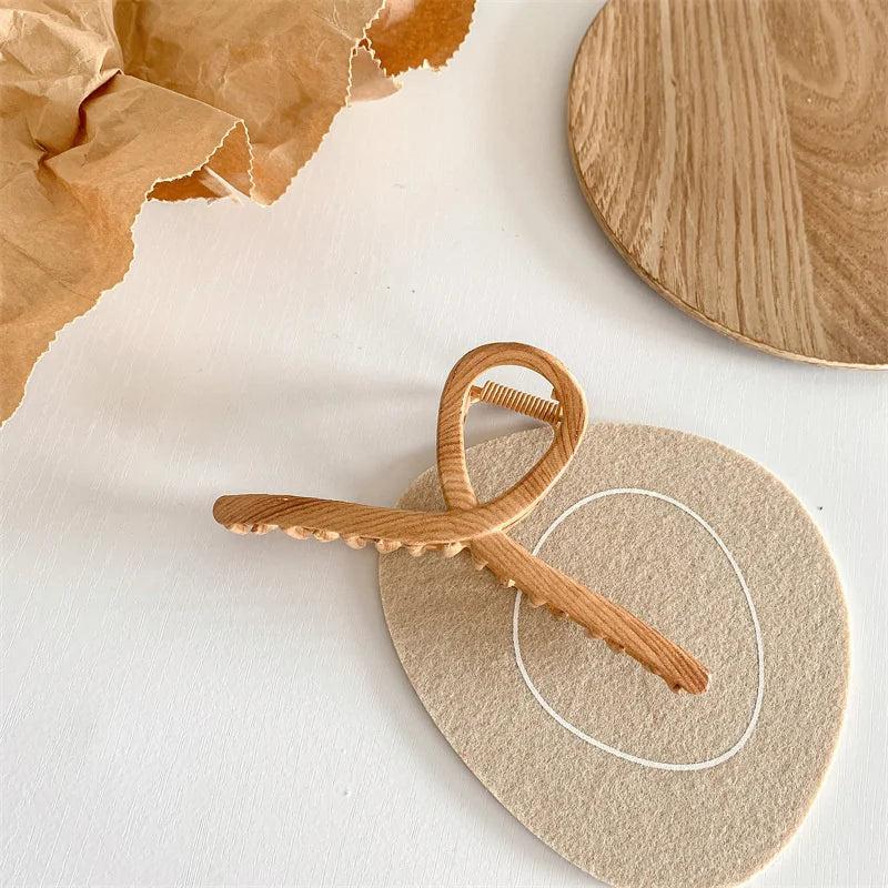 Vintage Wood Grain Hair Claws for Women Wood Hair Clamps