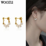 925 Silver Natural Baroque Pearl Stud Earrings Romantic Jewelry Gift
