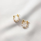 925 Silver Natural Baroque Pearl Stud Earrings Romantic Jewelry Gift
