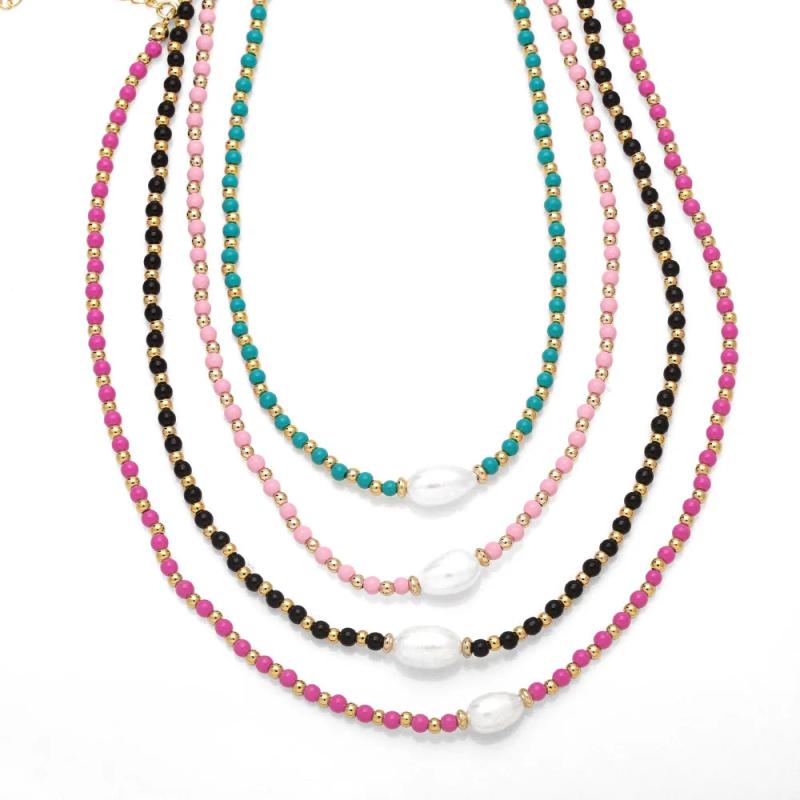 Colorful Baroque Keshi Pearl Necklace Beaded Choker