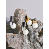 Pearl Stainless Steel Stud Earrings Acrylic Jewelry Women