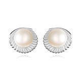 Trustdavis 925 Silver Pearl Shells Stud Earrings DS4327