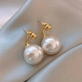 925 Silver Needle Pearl Stud Earrings for Women