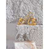 Pearls Tulip Flower Earrings 18K PVD Copper Jewelry