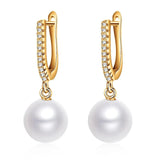 Wild Stud Earring With Pearl Zirconia Round Pearl Long Earrings For Women