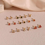 Hypoallergenic Stainless Steel Pearl Zircon Stud Earrings