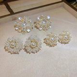 Pearl Flower Earrings Versatile Female Jewelry