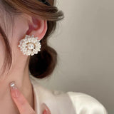 Pearl Flower Earrings Versatile Female Jewelry