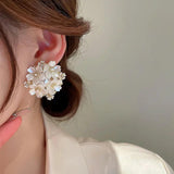Pearl Flower Earrings Versatile Female Jewelry