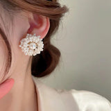 Pearl Flower Earrings Versatile Female Jewelry