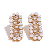 Bling CZ Stainless Steel Stud Earrings Luxury Gift