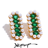 Bling CZ Stainless Steel Stud Earrings Luxury Gift