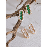 Bling CZ Stainless Steel Stud Earrings Luxury Gift