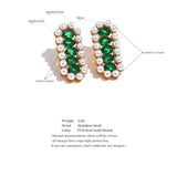 Bling CZ Stainless Steel Stud Earrings Luxury Gift