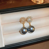 Square Pearl Earrings Sweet Women's Jewelry