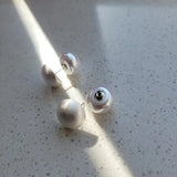 Half Metallic Ball Pearl Stud Earrings - Women Jewelry