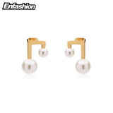 Pearl Earring Stainless Steel Stud Earrings for Women Jewelry