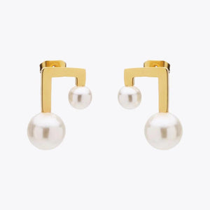 Pearl Earring Stainless Steel Stud Earrings for Women Jewelry