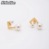 Pearl Earring Stainless Steel Stud Earrings for Women Jewelry