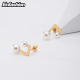Pearl Earring Stainless Steel Stud Earrings for Women Jewelry
