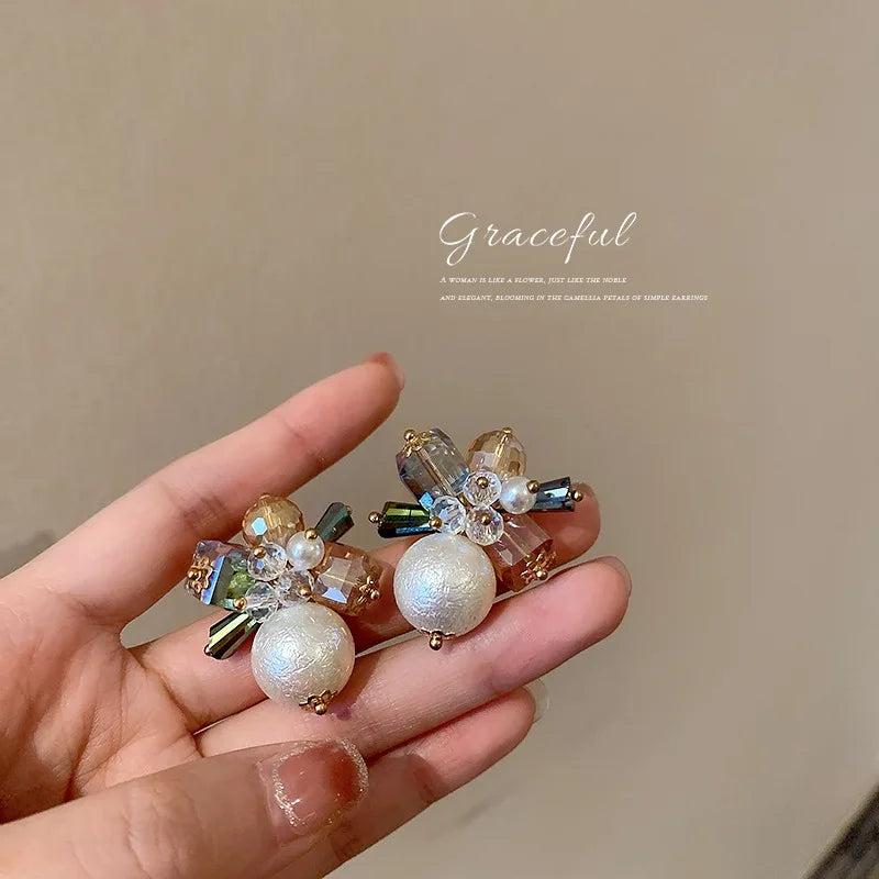 Pearl Stud Earrings Women's Fashion Jewelry