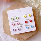 7 PCS Ceramic Earring Female Fresh Combination Joker Temperament