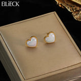 Heart Pearl Stud Earrings 316L Stainless Steel Non-Fading Jewelry