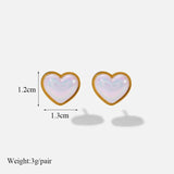 Heart Pearl Stud Earrings 316L Stainless Steel Non-Fading Jewelry