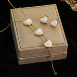 Heart Pearl Stud Earrings 316L Stainless Steel Non-Fading Jewelry