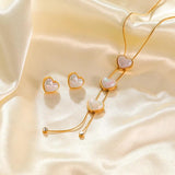 Heart Pearl Stud Earrings 316L Stainless Steel Non-Fading Jewelry