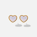 Heart Pearl Stud Earrings 316L Stainless Steel Non-Fading Jewelry