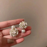 Double Side Shell Pearl Stud Earrings for Women