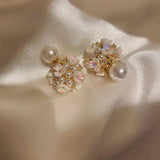 Double Side Shell Pearl Stud Earrings for Women
