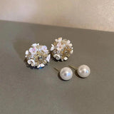 Double Side Shell Pearl Stud Earrings for Women