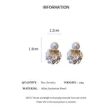 Double Side Shell Pearl Stud Earrings for Women