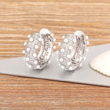 Nidin Gold/Silver Temperament Circle Pearl Earrings For Women Accessories Gift