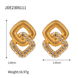 Youthway 18K Plated Double Layer CZ Pearl Earrings