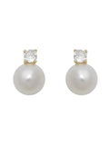 French Jewelry 14K Plated Zircon Pearl Earrings for Women