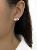 Minimalist Plated Eyelash Pearl Stud Earrings