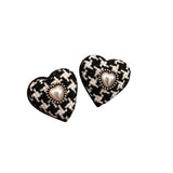 Vintage Heart Pearl Earrings Lattice Jewelry Earings
