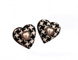 Vintage Heart Pearl Earrings Lattice Jewelry Earings