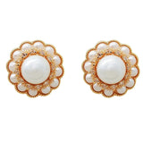 Vintage Simulated Pearl Earrings 925 Silver Needle Wedding