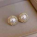 High-End Pearl Earrings Women French Retro Baroque Style
