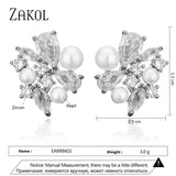 Flower Shape Pearl Stud Earrings for Women