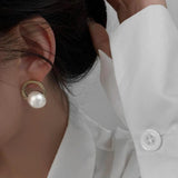 Bilandi 925 Silver Needle Pearl Earring for Women Wedding