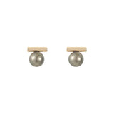 Metal Grey Pearl Earrings European Style Stud Earrings