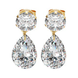 Crystal Zircon Earring Gold-Color Pearl Wedding Earrings