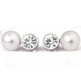Crystal Zircon Earring Gold-Color Pearl Wedding Earrings